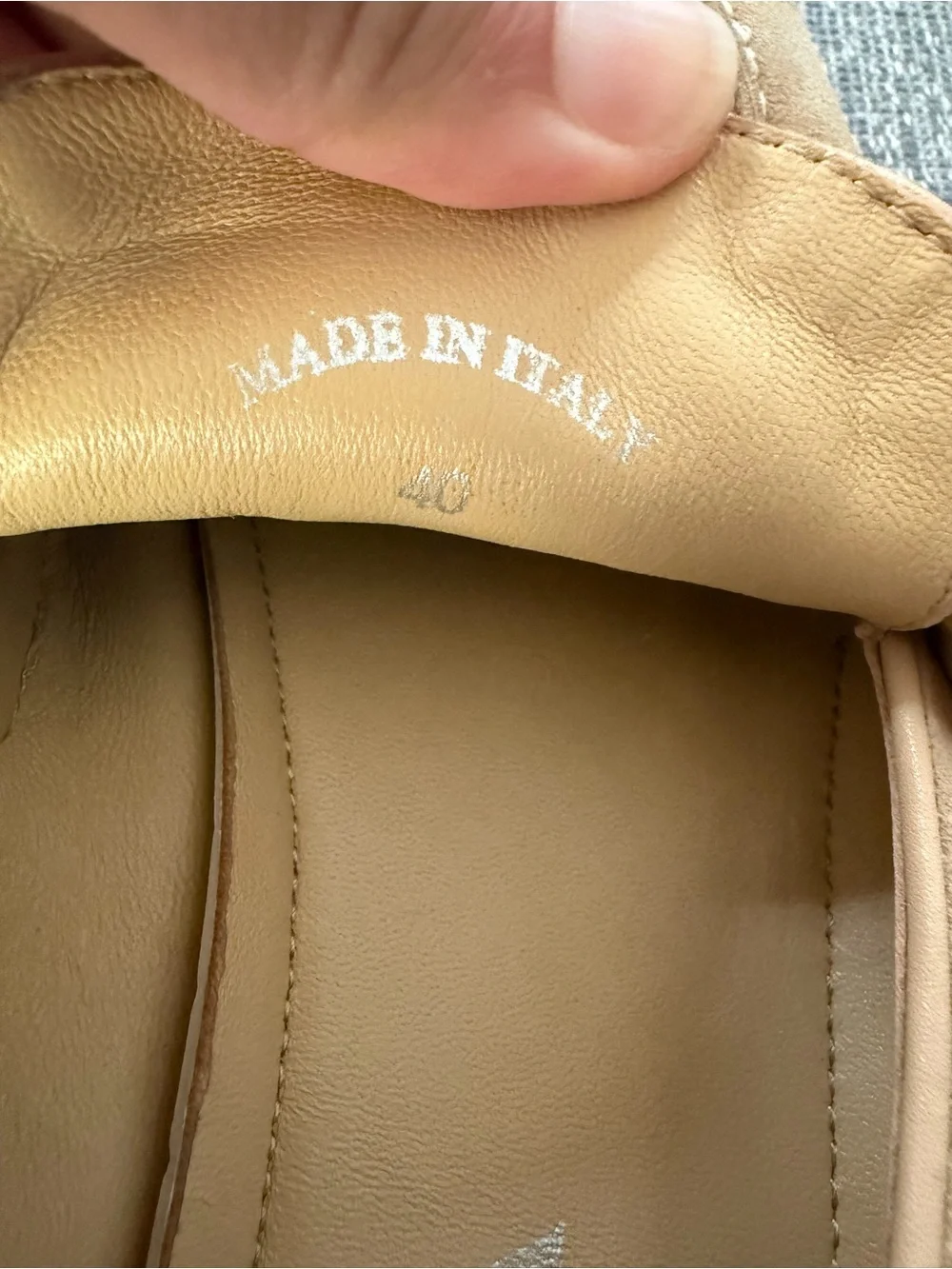 Prada Ecru Suede Loafers Metal Logo $1100